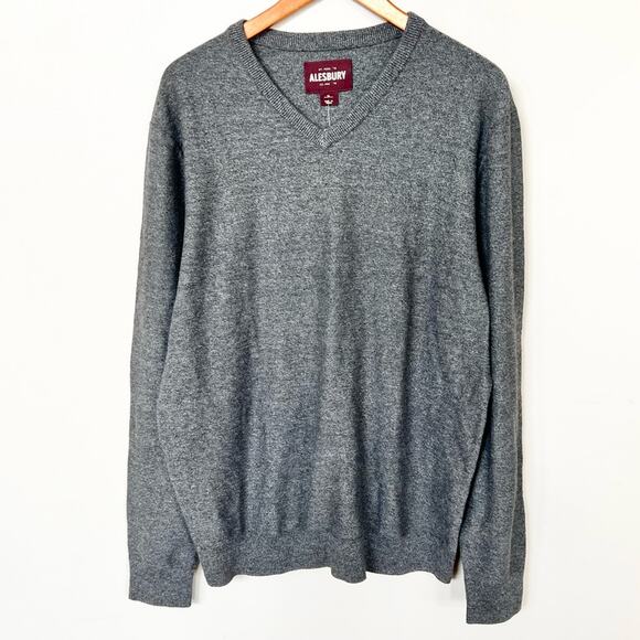 NEW Alesbury Riverside V-Neck Sweater Men’s SIZE XL Grey Regular Fit Long Sleeve - Picture 1 of 6